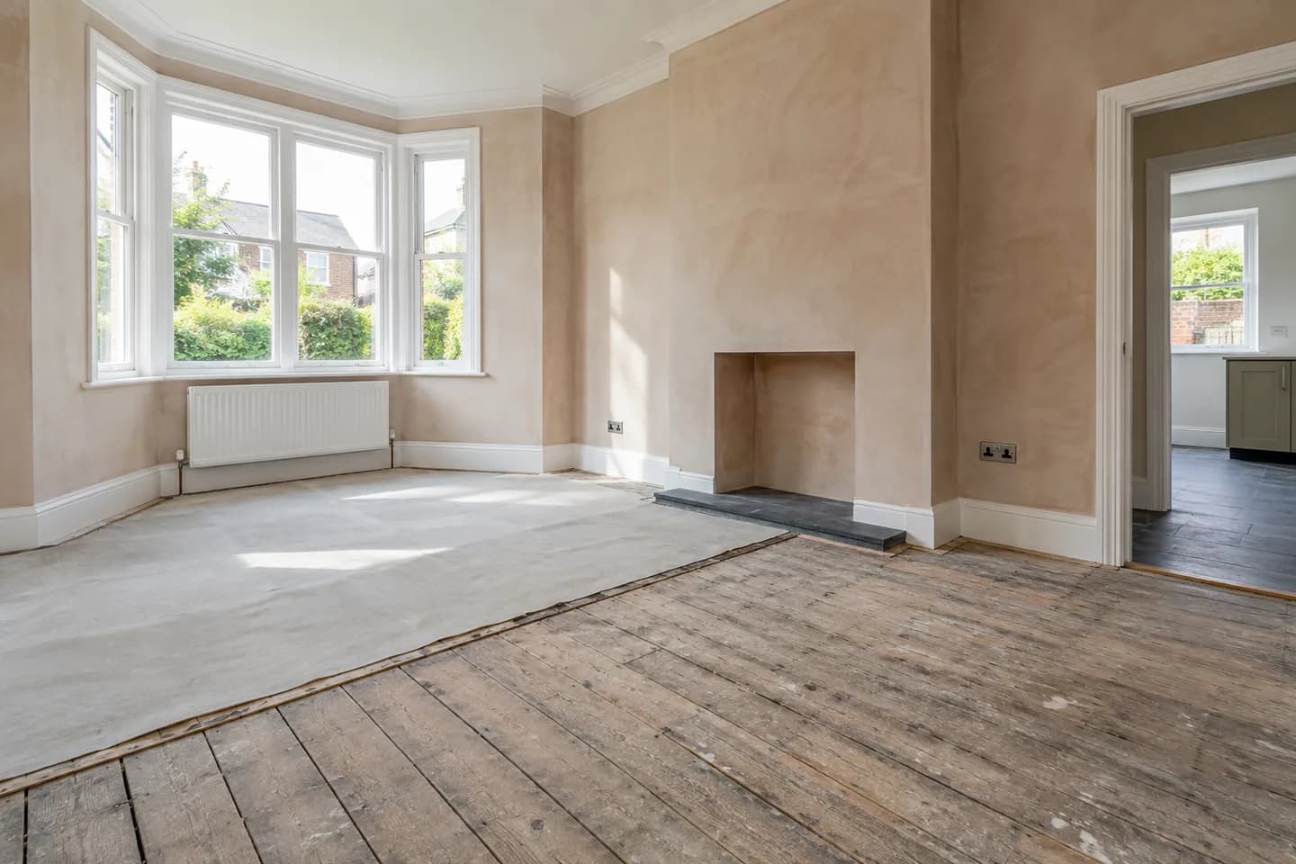 Empty room prepared for renovation before decoration