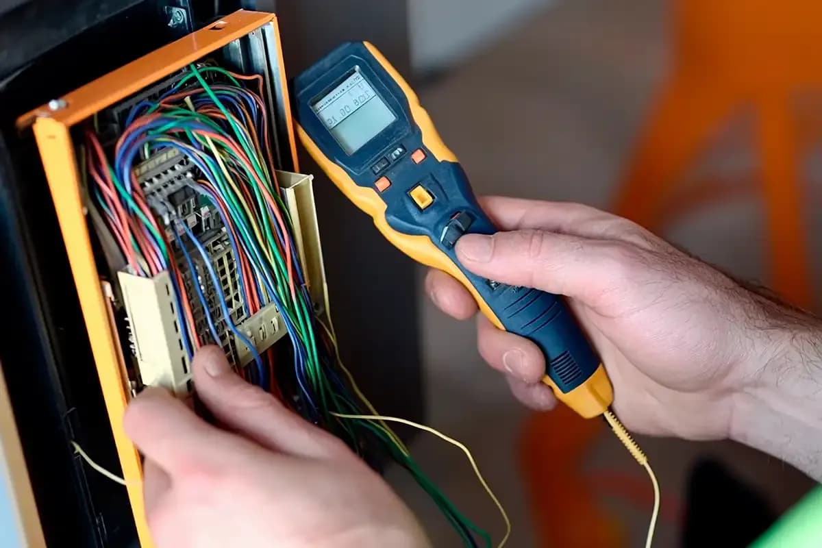 Electrical testing equipment at a distribution board
