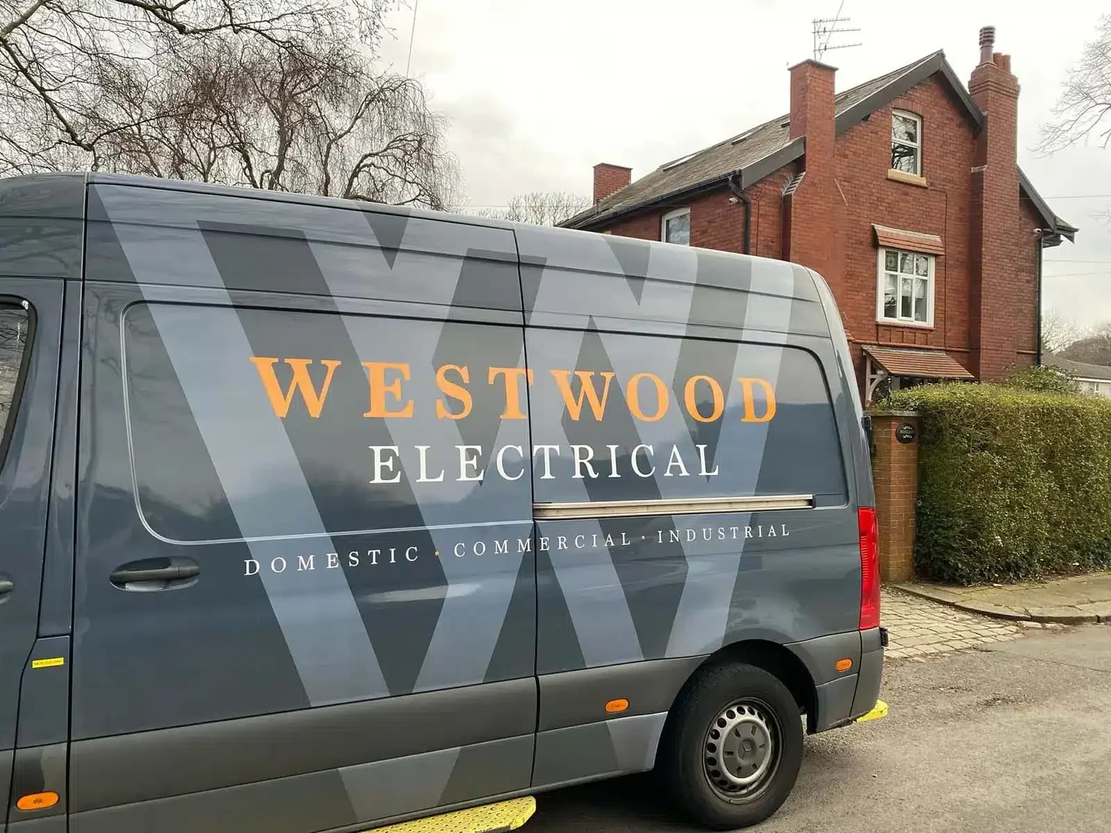 Westwood Electrical van outside a local property